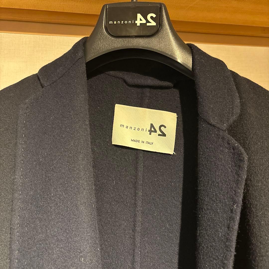 【MANZONI24】最終　STRASBURG ネイビー チェスターコート