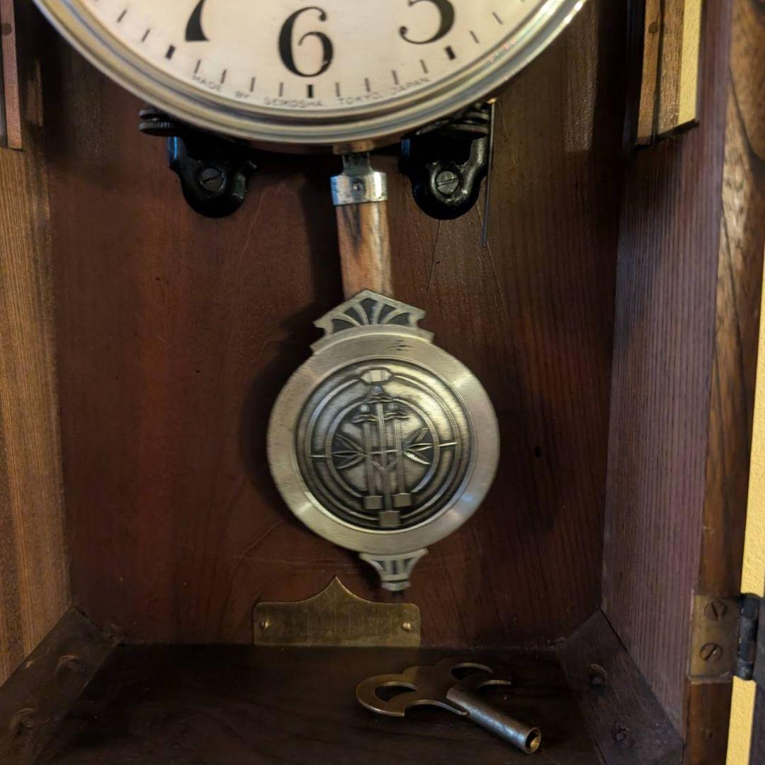 古時計　アンティーク掛時計　振り子掛時計　精工舎　ヴィンテージ掛時計　座敷時計