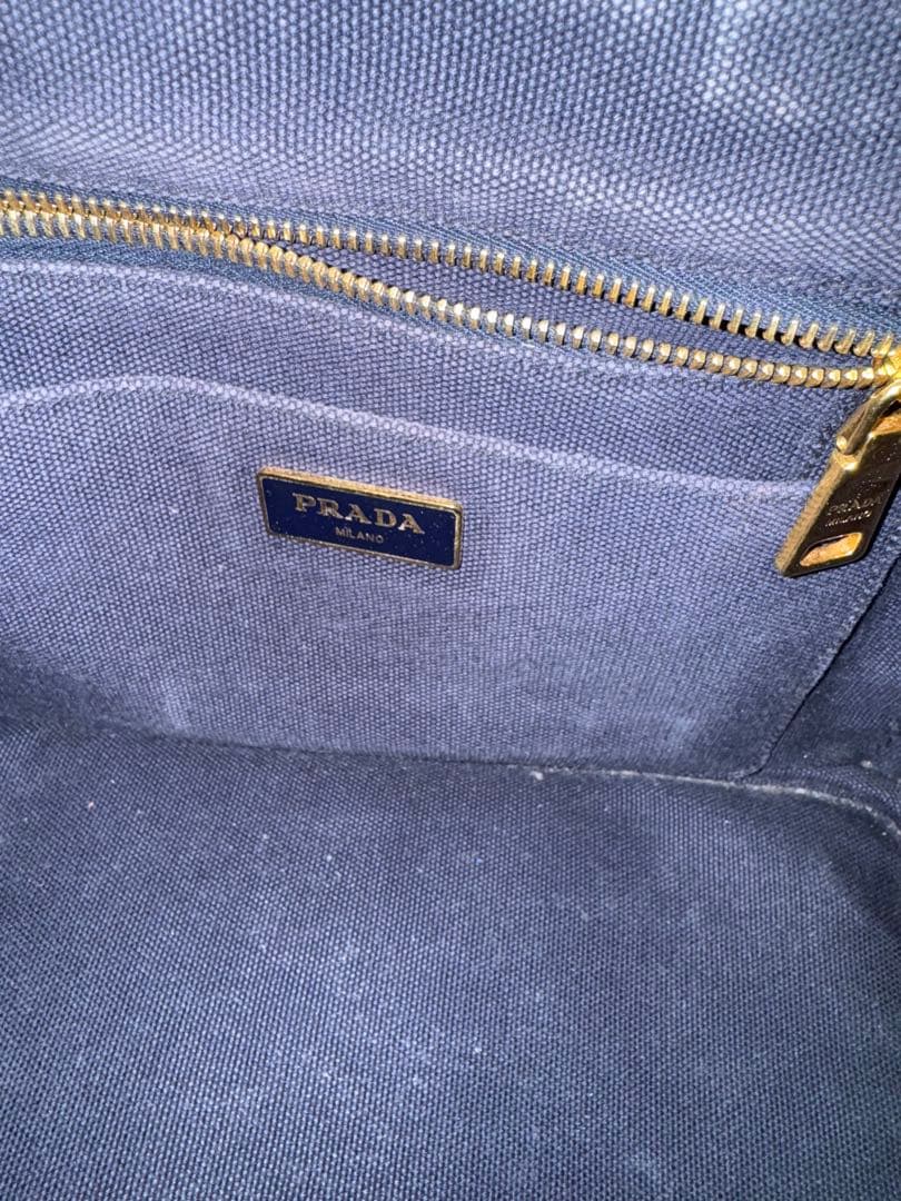 プラダ カナパ デニム ブルー ネイビー バック バッグ トートバッグ
