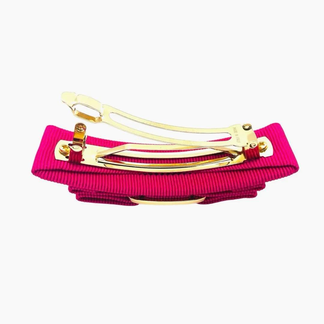 【極美品・箱付】サルヴァトーレ フェラガモ ヴァラリボン バレッタホットピンク