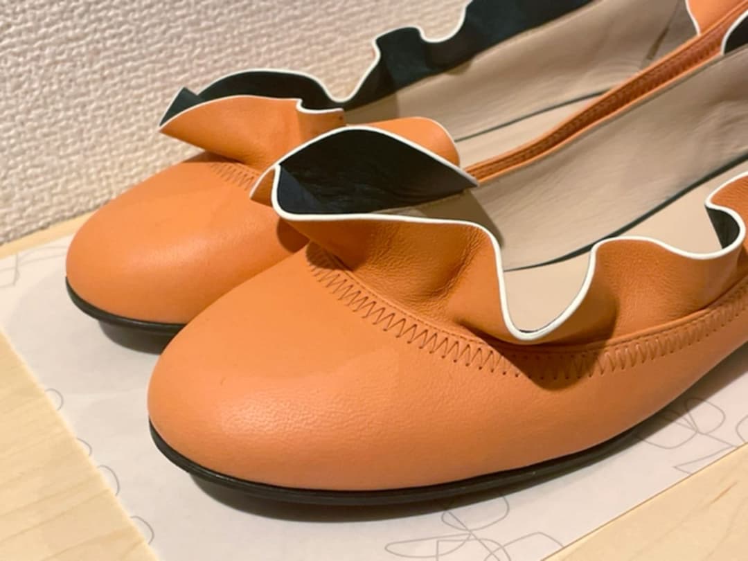 最終値下げFENDI フェンディ フリル レザー フラットシューズ