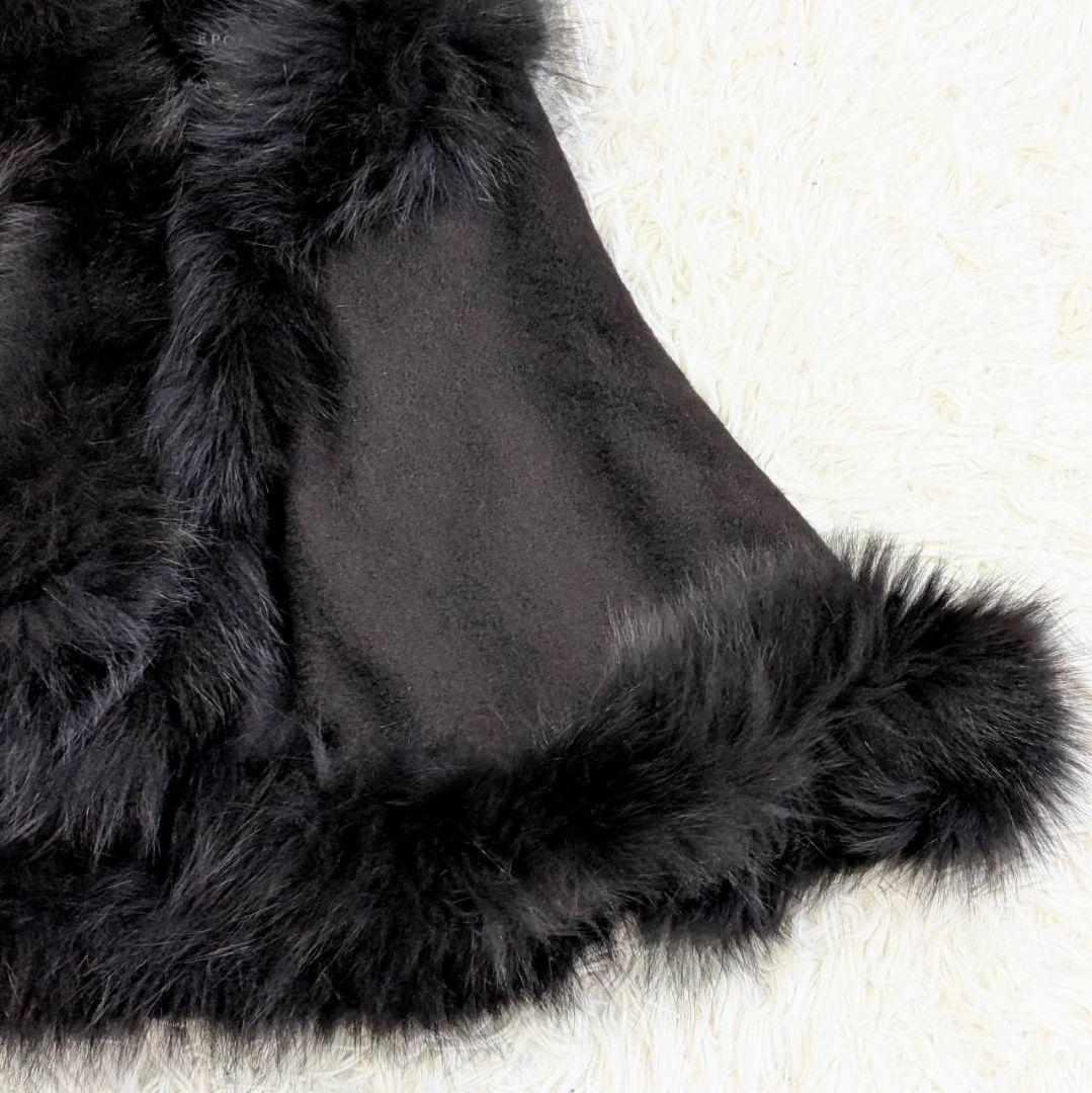 ✨新品未使用✨ エポカ カシミヤ ケープ コート ポンチョ ブルーフォックス 黒
