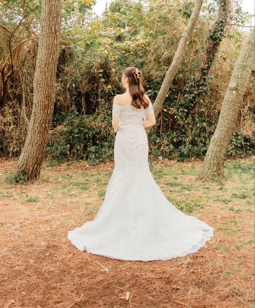 オフショルダー マーメイドドレス　前撮り