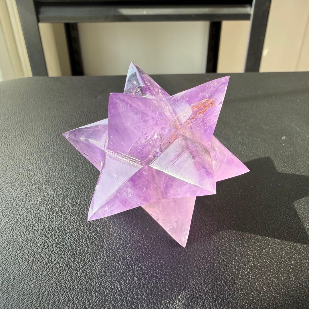 天然石アメジストのマカバスター　アスデロイド　置物　彫物NO.020914