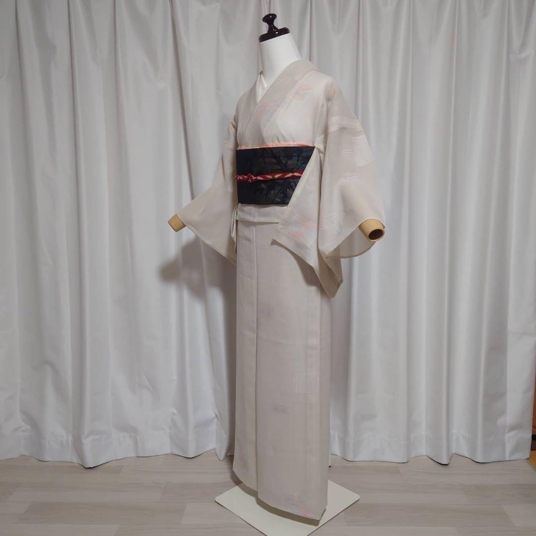 正絹　絽　小紋　夏もの　薄物　フルセット　美品