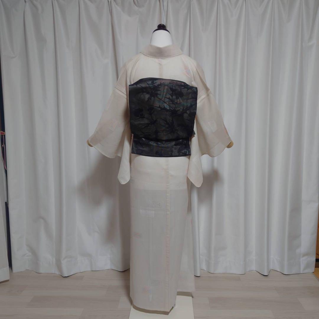 正絹　絽　小紋　夏もの　薄物　フルセット　美品