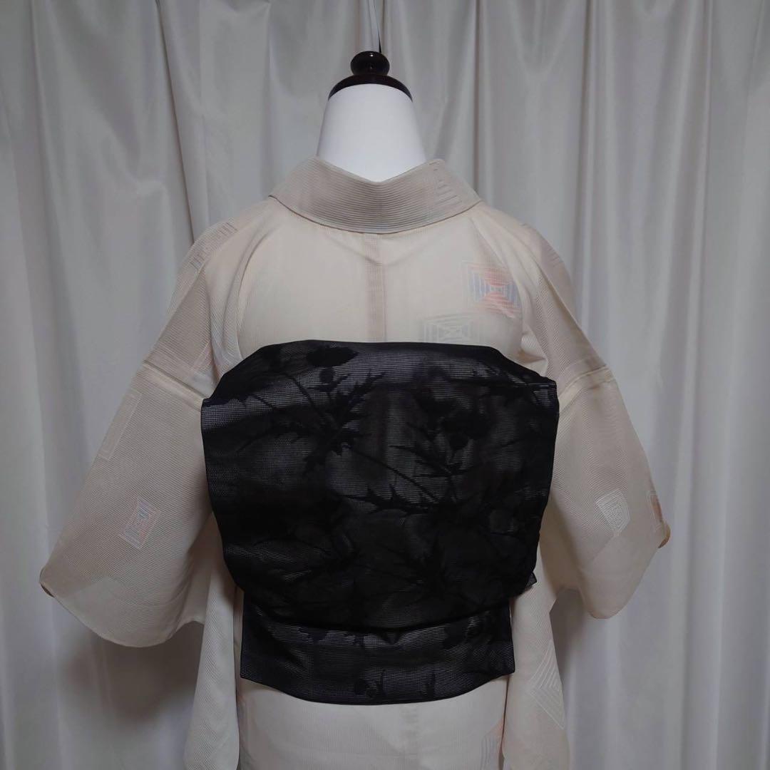 正絹　絽　小紋　夏もの　薄物　フルセット　美品