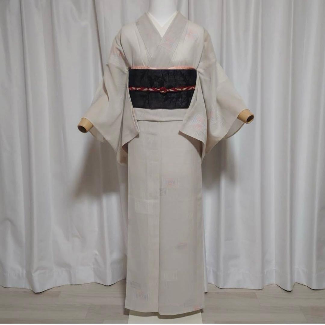 正絹　絽　小紋　夏もの　薄物　フルセット　美品