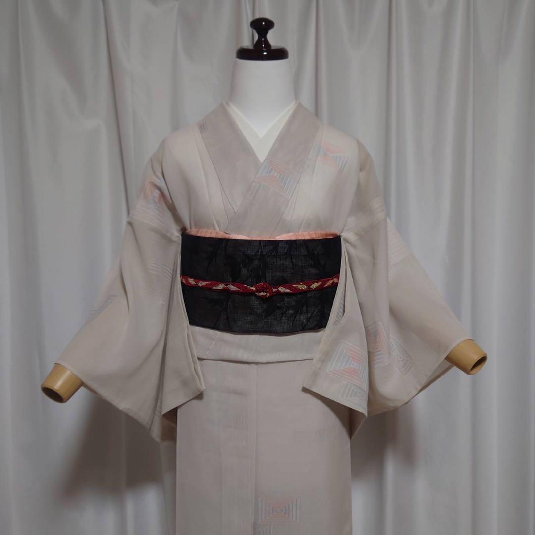 正絹　絽　小紋　夏もの　薄物　フルセット　美品