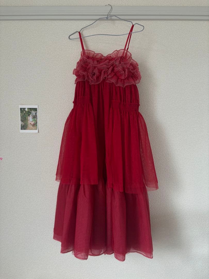 晴*様 POPPY ギャザーフリルチュールドレス　フリーサイズ