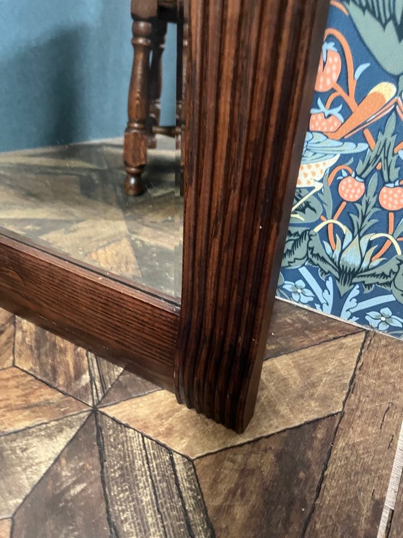 壁掛鏡 ウォールミラー インテリア アンティーク 昭和レトロ 木製 ビンテージ