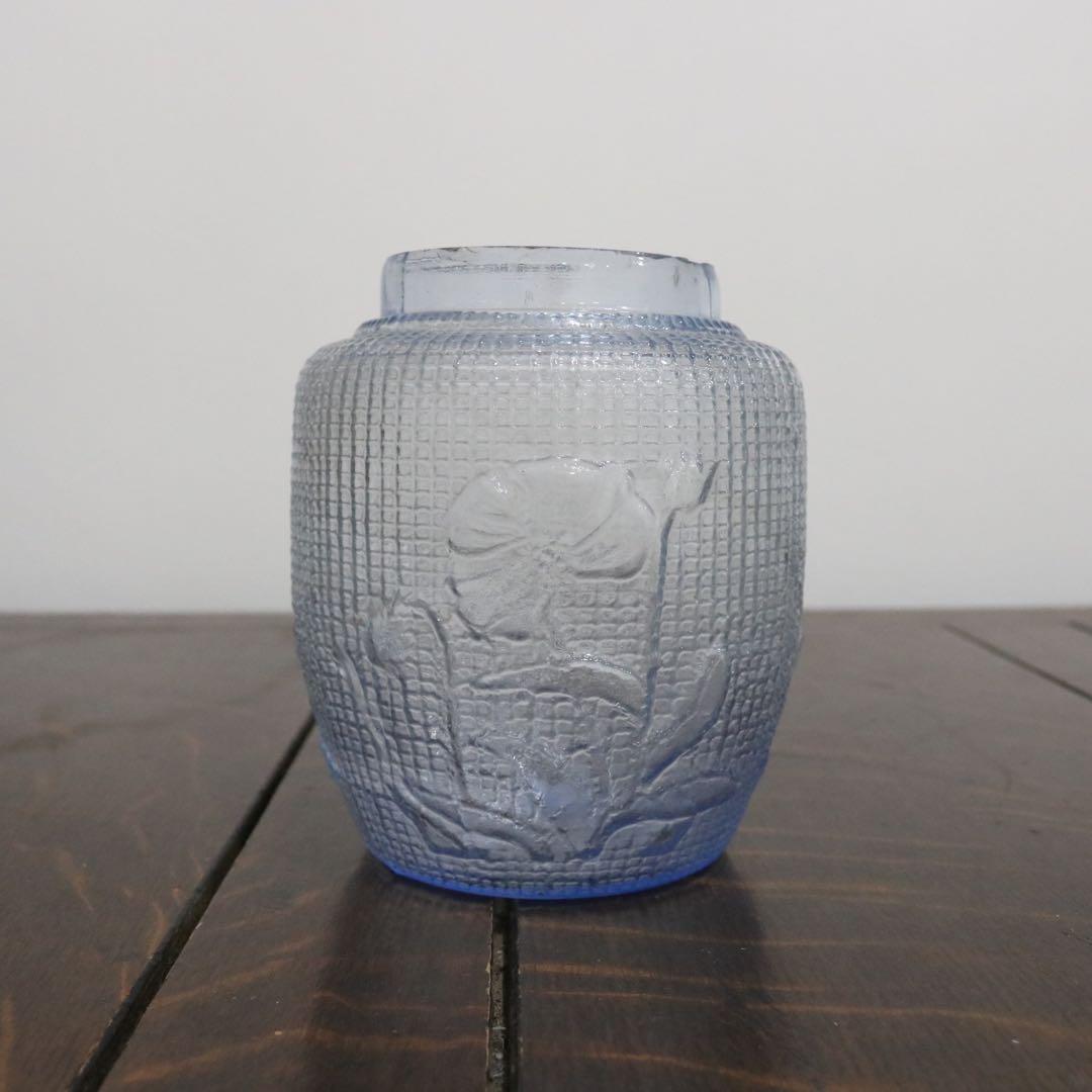 大正〜昭和初期のあめや瓶　菓子瓶　飴屋瓶 プレスガラス　古道具骨董和ガラス