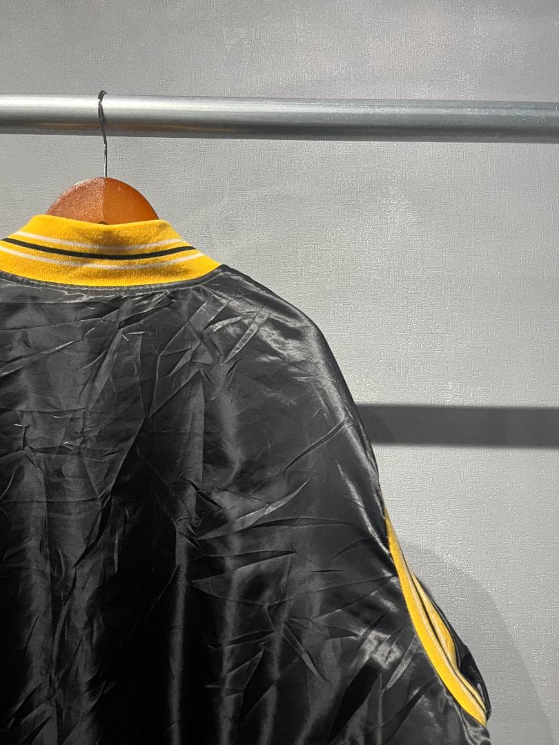 【古着】STARTER グリズリーズ　ナイロンスタジャン　ブラック