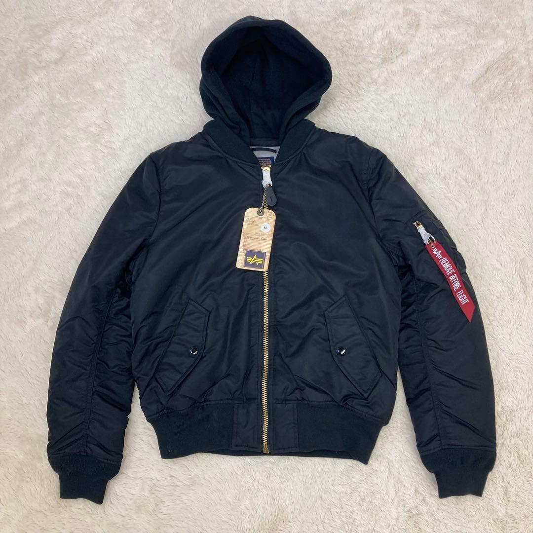 新品 ALPHA INDUSTRIES MA-1 フライトジャケット フード脱着