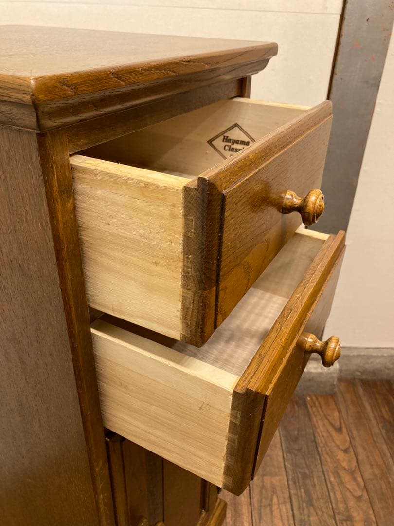 葉山家具 葉山ガーデン オーク材 スリムキャビネット キャスター付 花台 電話台