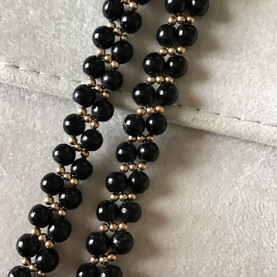 ブラック珊瑚ネックレス　サンゴ　黒　k14 S22