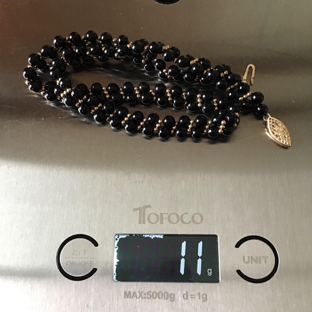 ブラック珊瑚ネックレス　サンゴ　黒　k14 S22