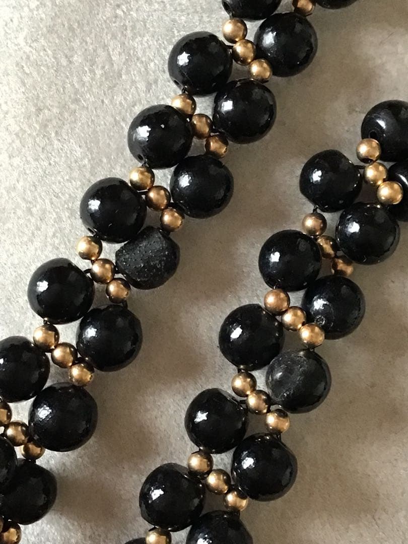 ブラック珊瑚ネックレス　サンゴ　黒　k14 S22