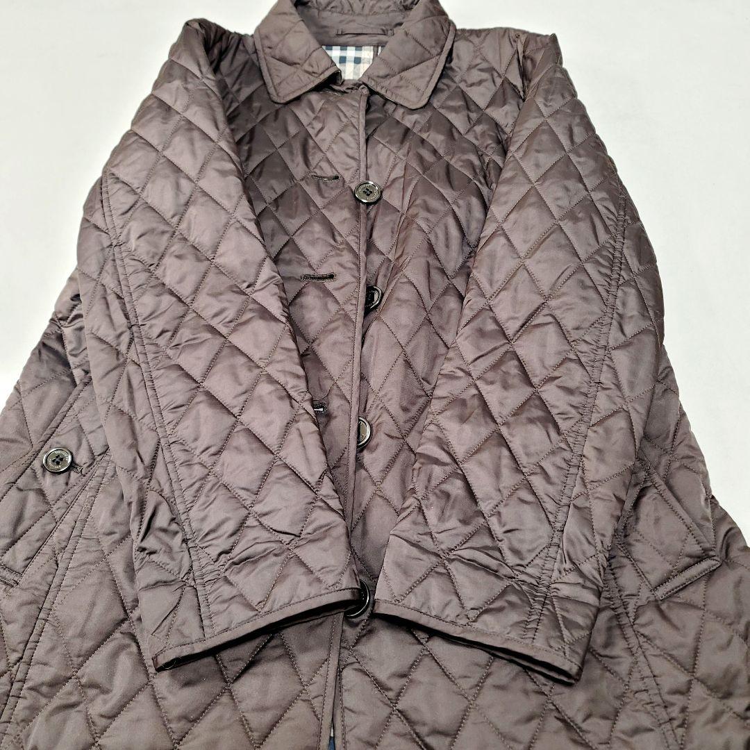 しずく様　バーバリー☆ノバチェック柄キルティング中綿ロングコートジャケット