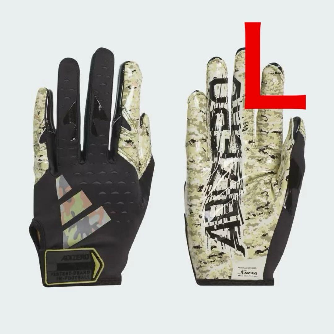 【新品】アディダス アディゼロ 13 アメフト グローブ Ｌ　BLK/Camo