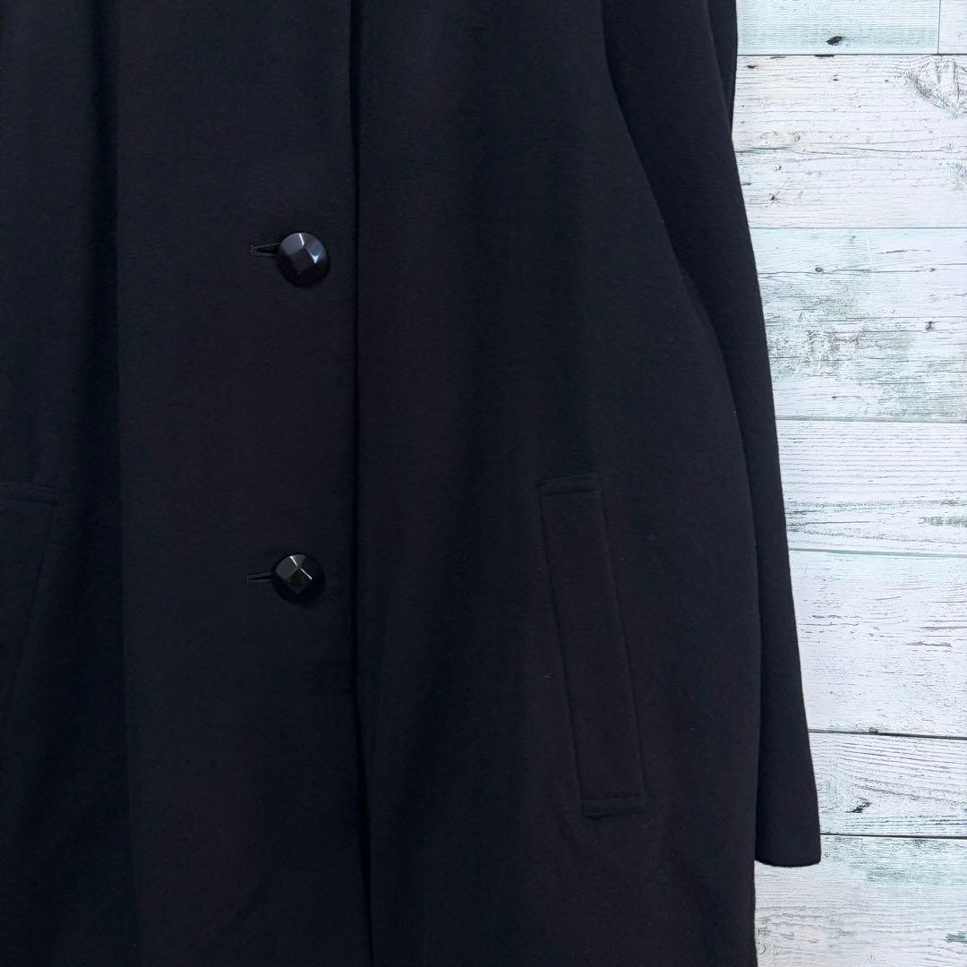 ☆大きいサイズ・3L☆カシミヤブレンドウールコート　未使用タグ付　15号　黒色