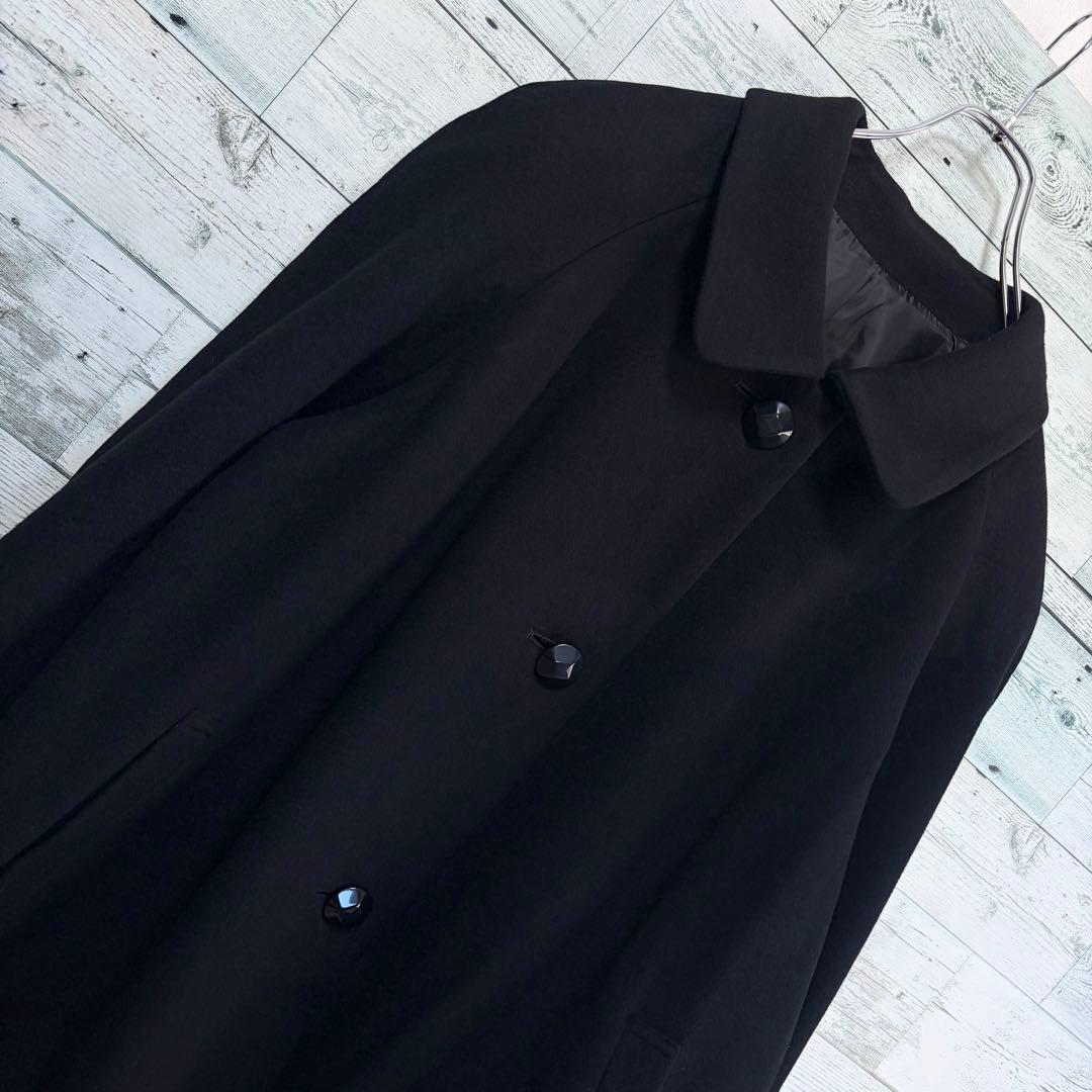 ☆大きいサイズ・3L☆カシミヤブレンドウールコート　未使用タグ付　15号　黒色