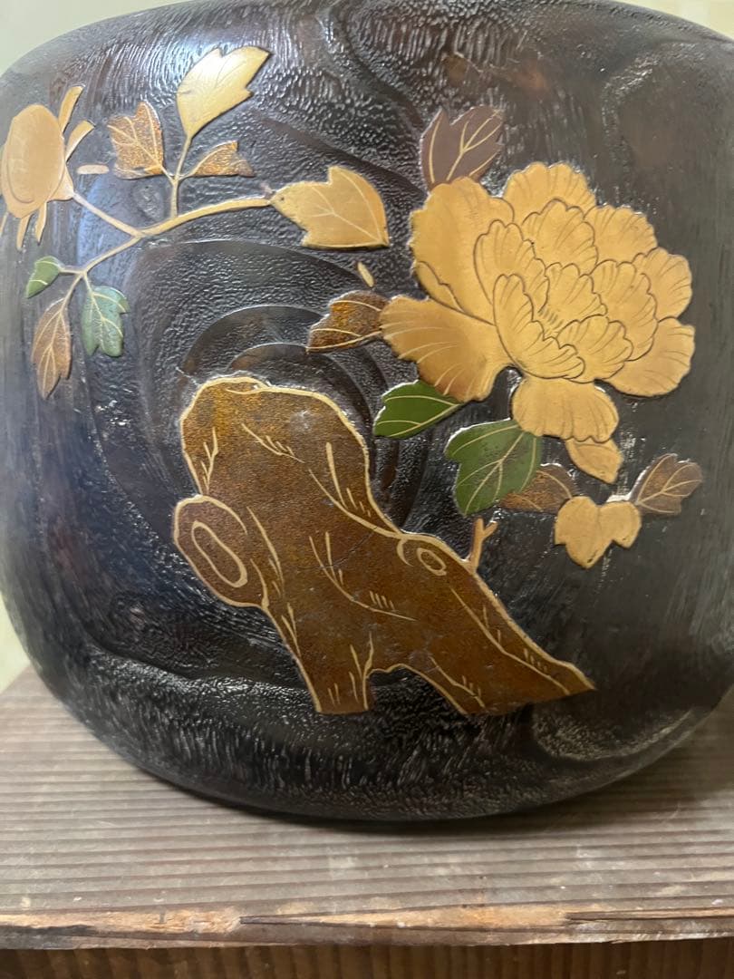 専用です　旧家蔵出し　蒔絵火鉢　一対　供箱