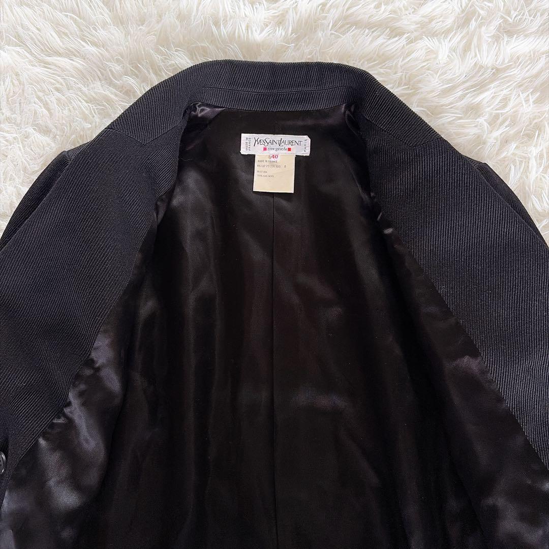 希少✨【イヴサンローラン】ウール100％ダブルコート ジャケット ブラック 40