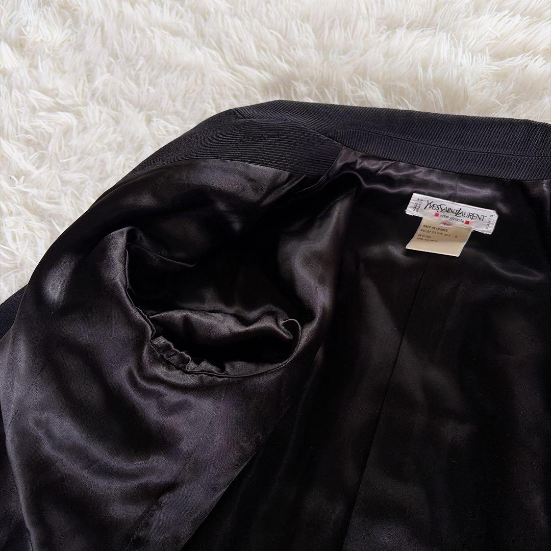 希少✨【イヴサンローラン】ウール100％ダブルコート ジャケット ブラック 40