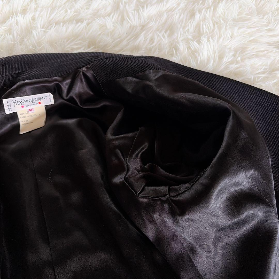 希少✨【イヴサンローラン】ウール100％ダブルコート ジャケット ブラック 40