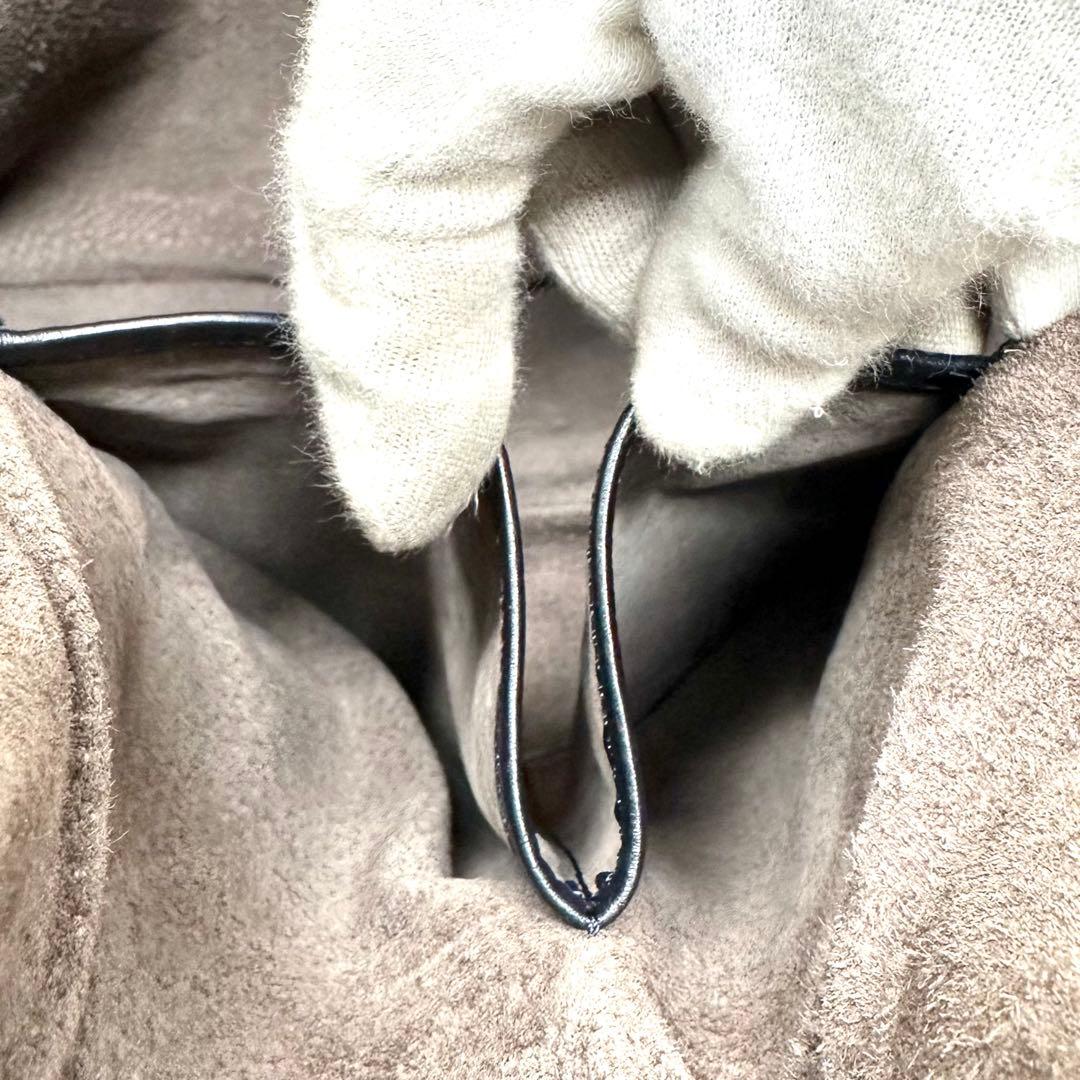 【美品】ヒロフ ソーロ トートバッグ2way Hロゴ 大容量 シボ革 ブラック