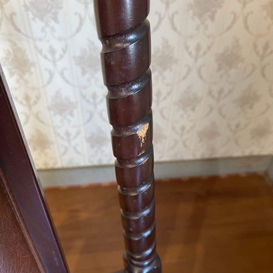 【アンティーク】② トーア 木製 ダイニングチェア レザー張り 椅子 古民家