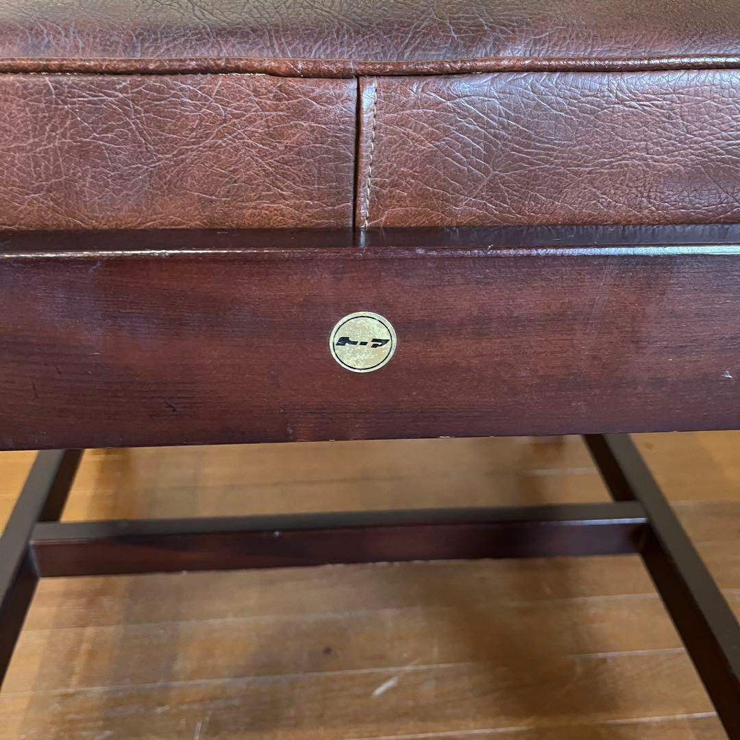 【アンティーク】② トーア 木製 ダイニングチェア レザー張り 椅子 古民家