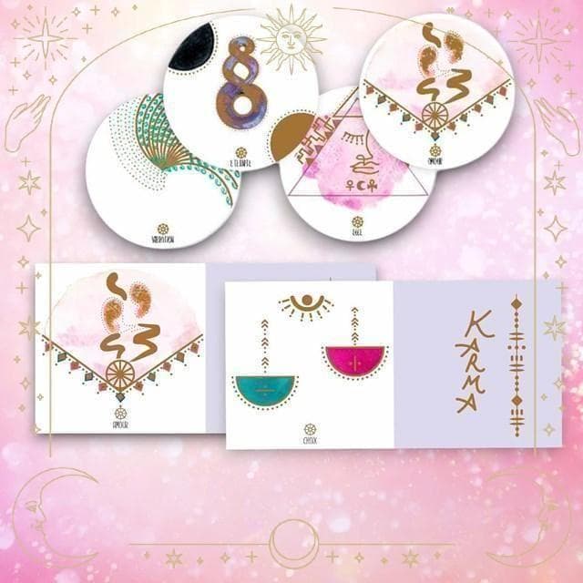 【正規品オラクルカード】フランスの洗練された美麗デッキ✨丸型×金箔✨カルマカード