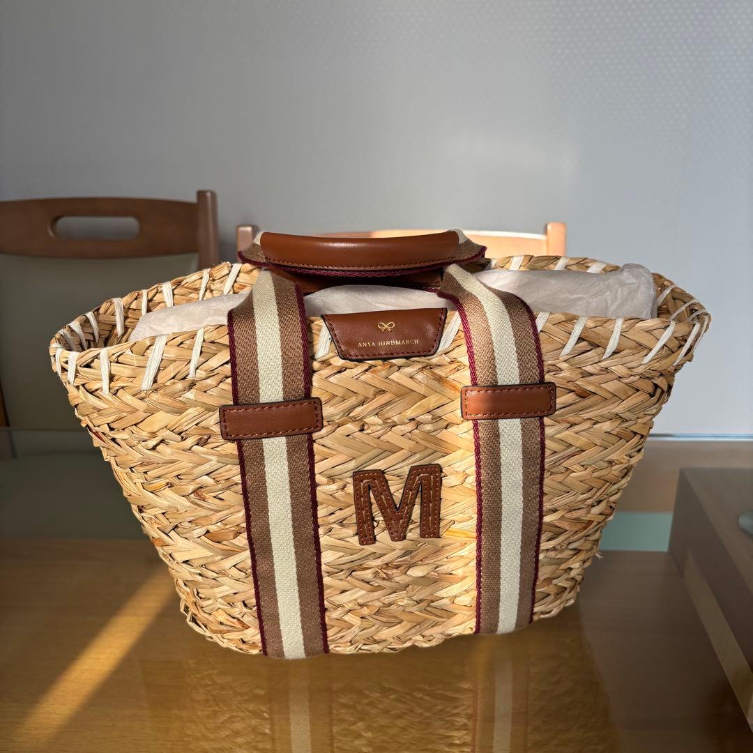 美品【アニヤハインドマーチ】バスケットスモール
