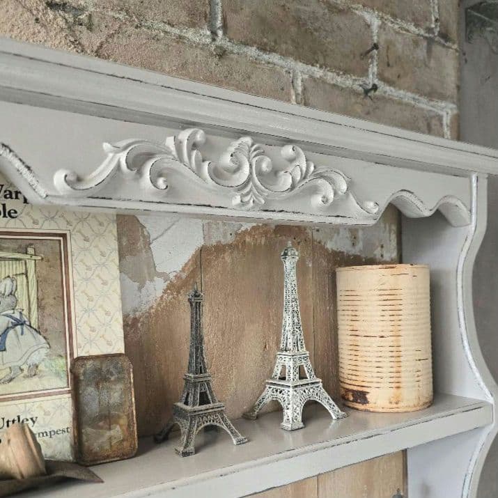 フレンチアンティークシャビー壁掛けシェルフ　ワイド542 モール ベージュ