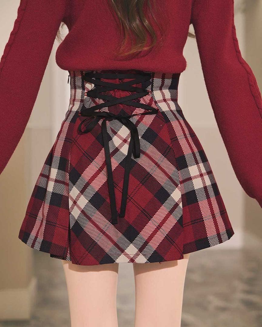 ミシェルマカロン フレアチェックスカート