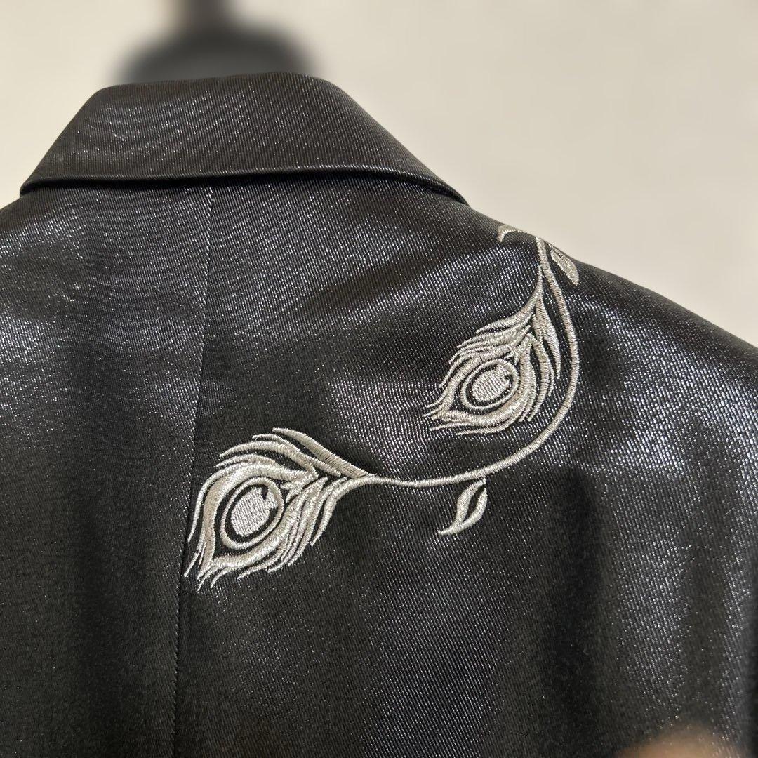 MIDAS9 ミダス セットアップスーツ ブラック光沢　ローズ薔薇刺繍