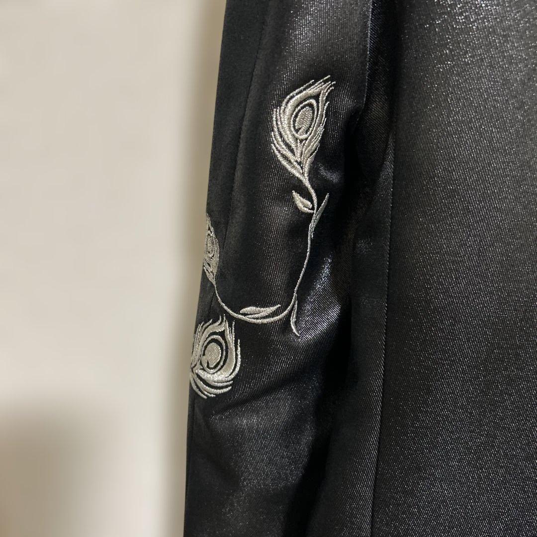 MIDAS9 ミダス セットアップスーツ ブラック光沢　ローズ薔薇刺繍
