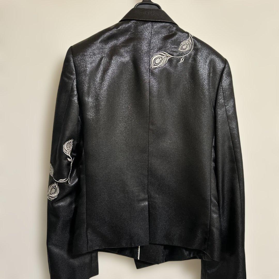 MIDAS9 ミダス セットアップスーツ ブラック光沢　ローズ薔薇刺繍