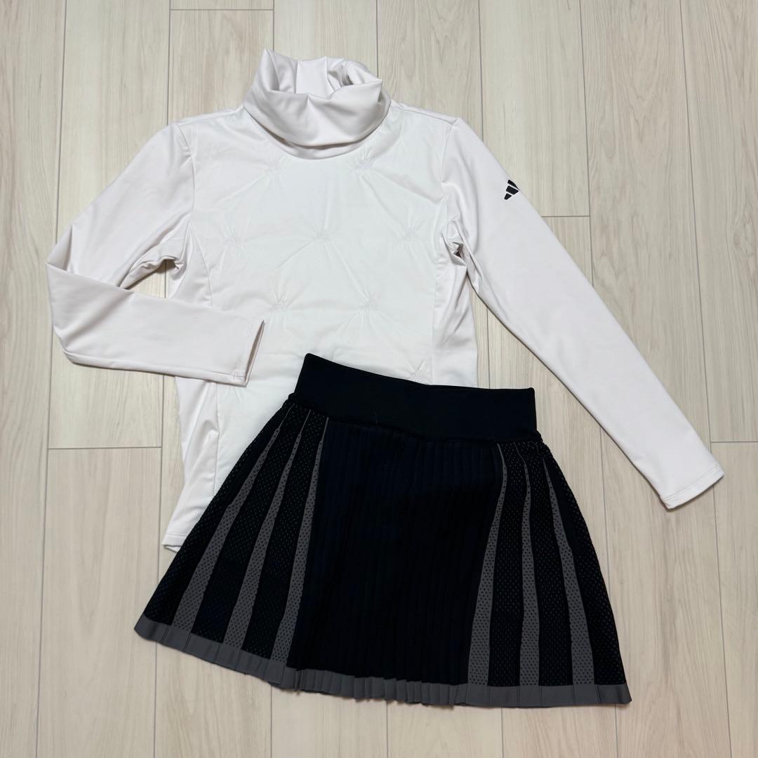 アディダス 中綿 タートル プリーツスカート セットアップ 秋冬 プライムニット