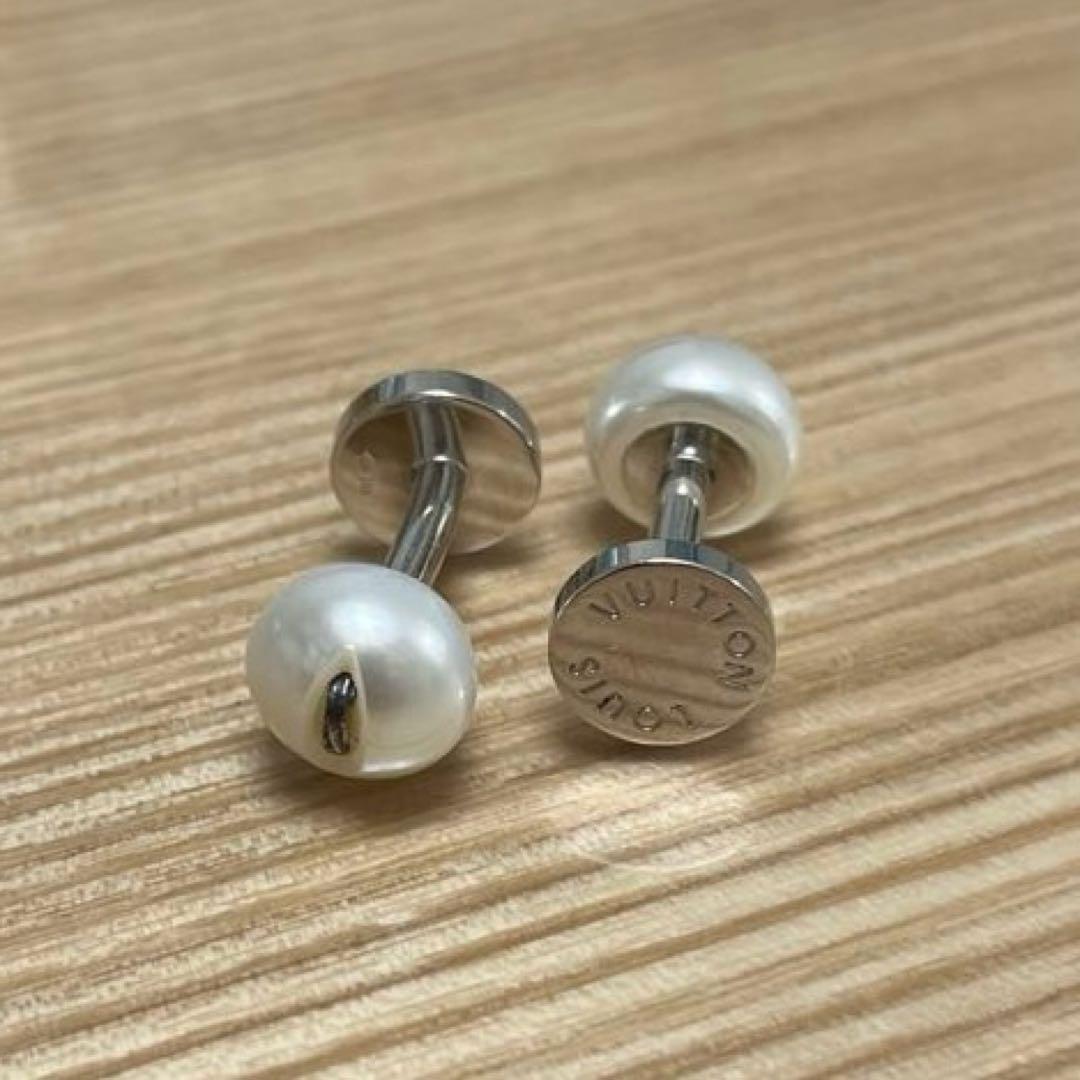 ルイヴィトン　パール シルバー925 カフリンクス カフス　真珠