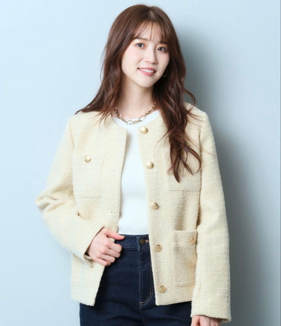 新品ジャスグリッティー　プチキラツィードジャコット　イエローサイズ1