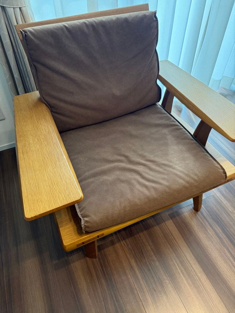 円空 高級 ラウンジチェア アームチェア 座面付き 希少 ローチェア1Pソファ