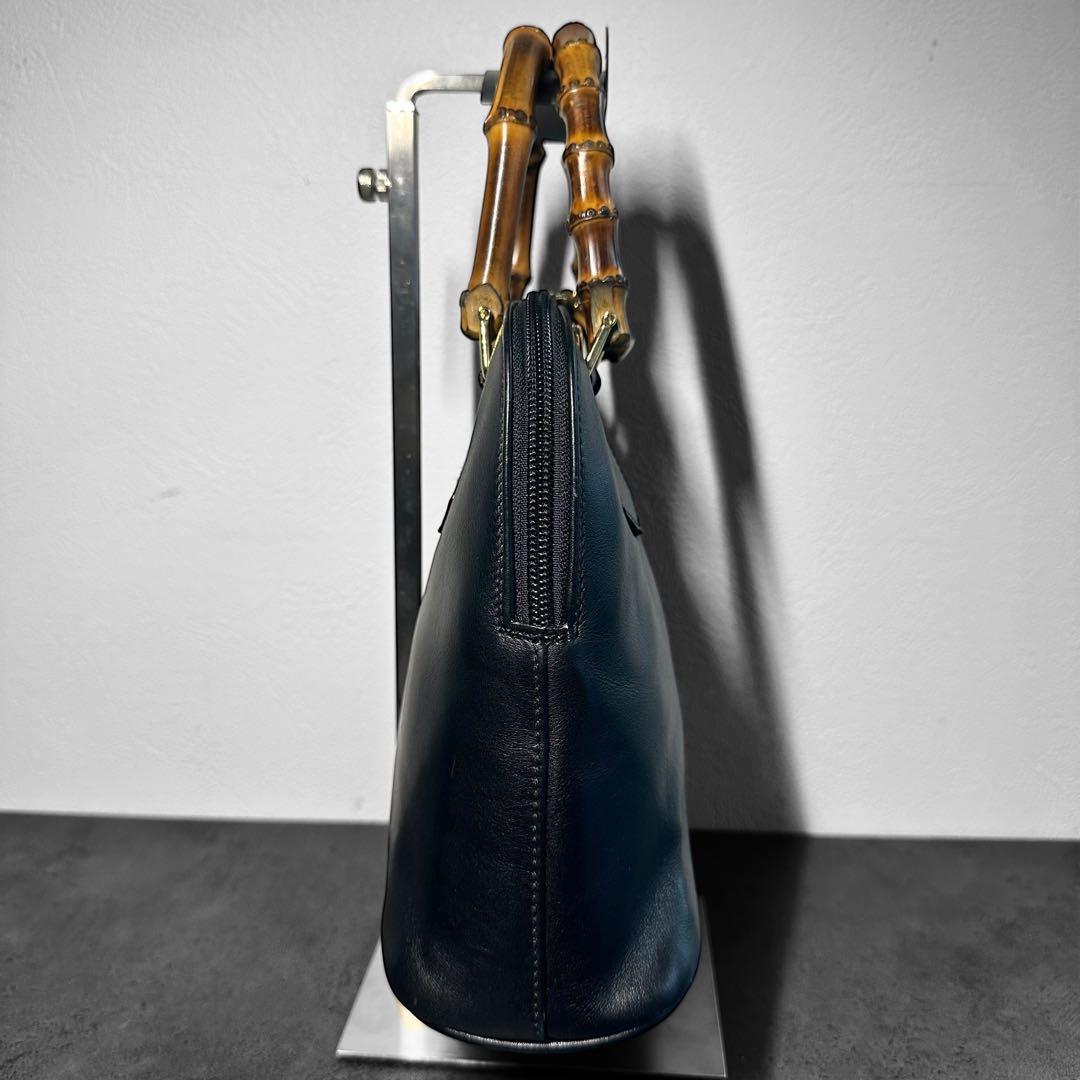 バッグ GUCCI Bamboo Leather Handbag BLACK