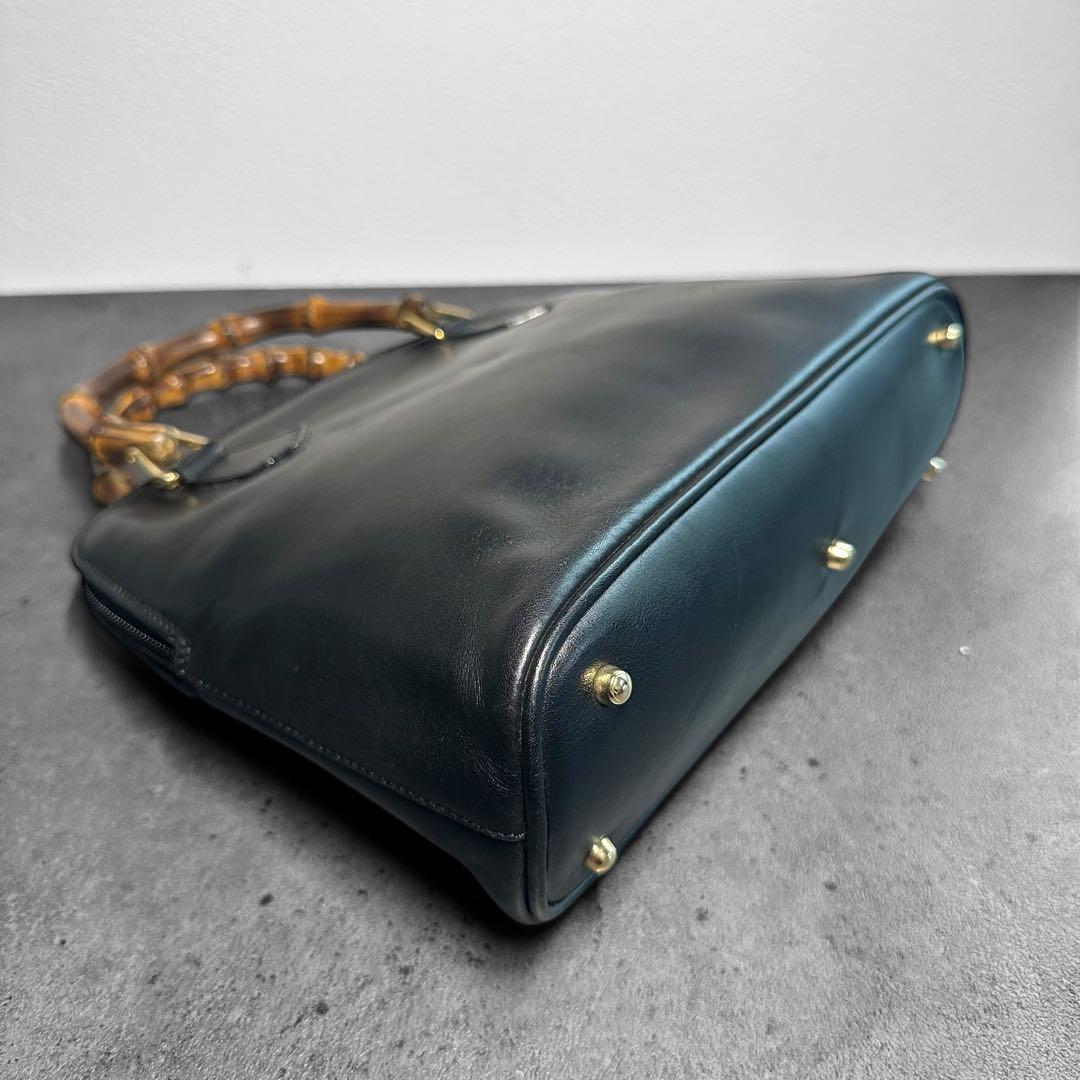 バッグ GUCCI Bamboo Leather Handbag BLACK