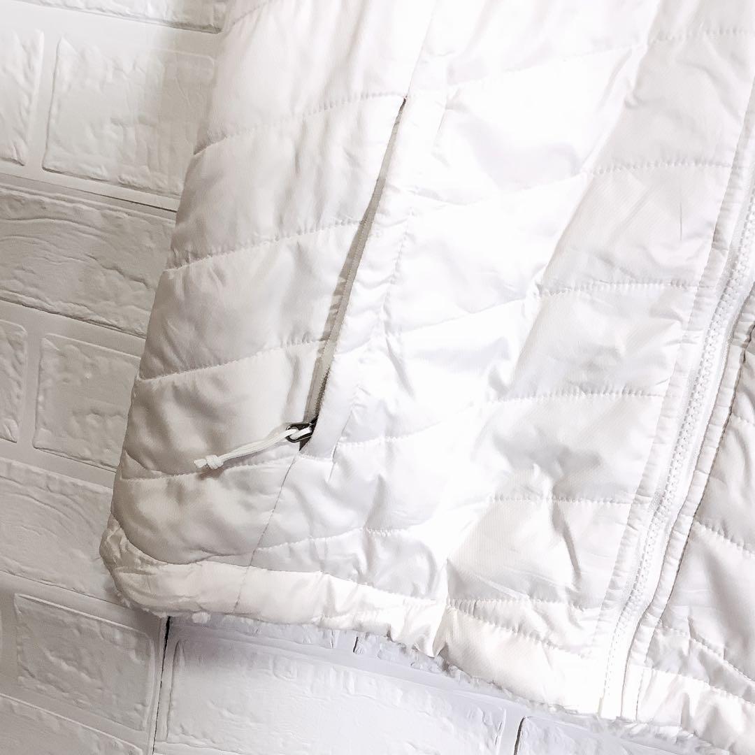 ○ノースフェイス リバーシブル 中綿 ボア ベスト 刺繍ロゴ ホワイト 白 L