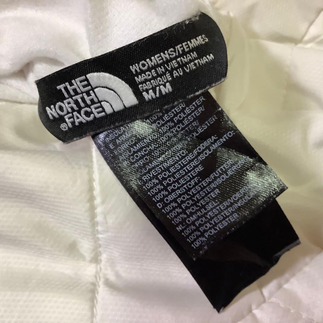 ○ノースフェイス リバーシブル 中綿 ボア ベスト 刺繍ロゴ ホワイト 白 L