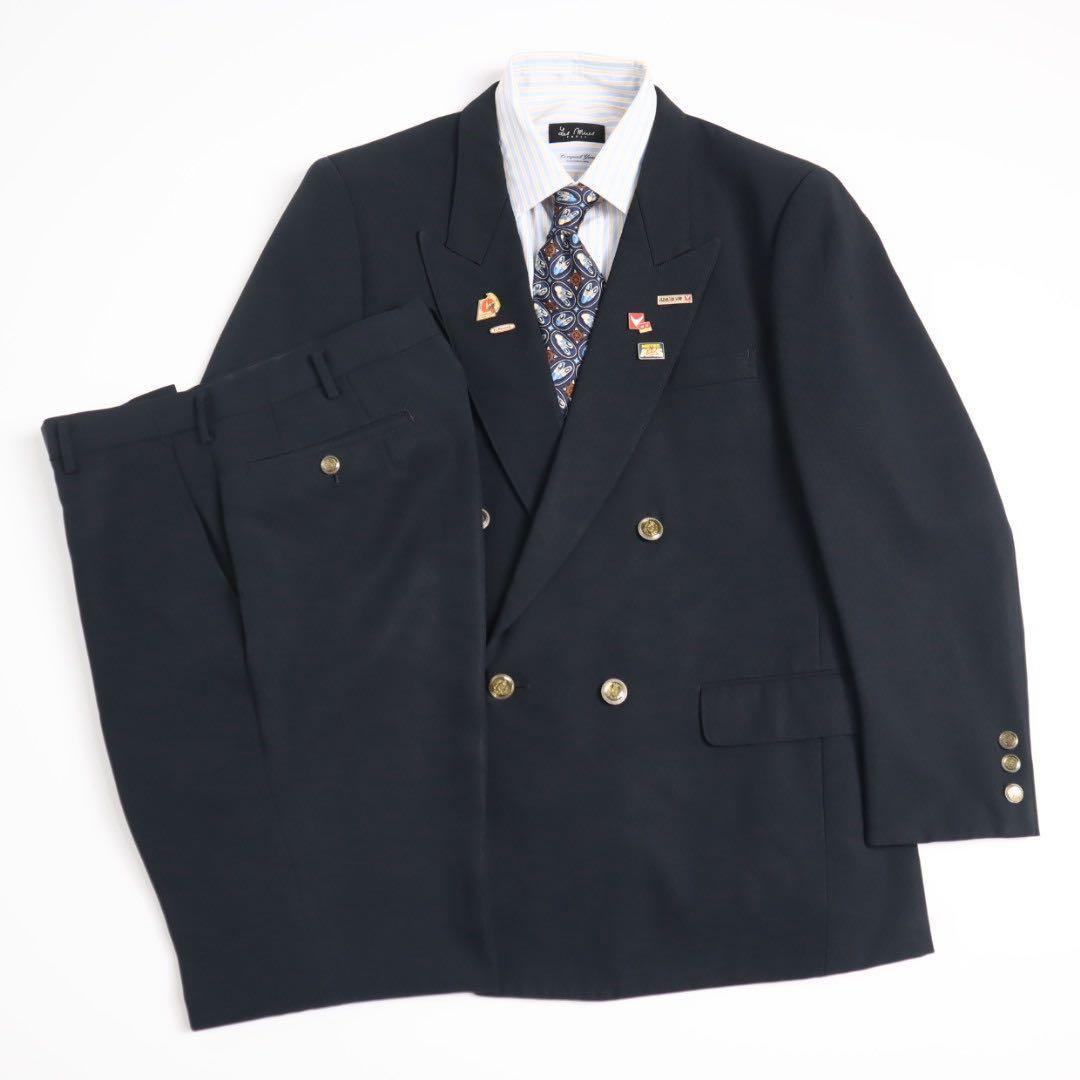 VIntage 90s 4点セット 金ボタン ダブルジャケット セットアップ