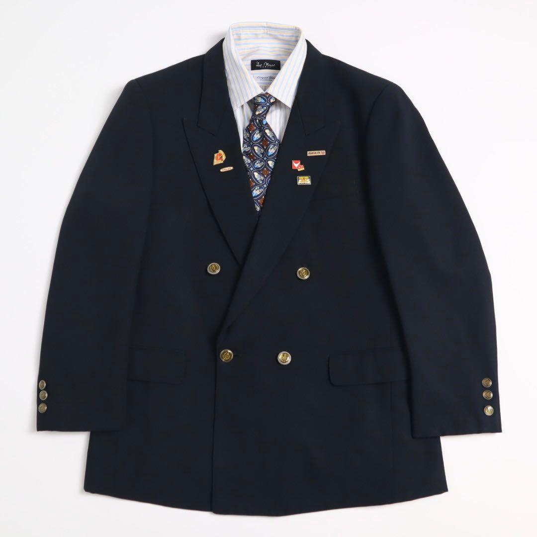 VIntage 90s 4点セット 金ボタン ダブルジャケット セットアップ